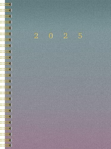 rido/idé Buchkalender Young Line (2025) „Colour Gradient“, 2 Seiten = 1 Woche, A5, 160 Seiten, Grafik-Einband, bunt
