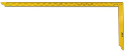 DEWEPRO Zimmermannswinkel 1000mm mit zweiseitiger Teilung - gelb pulverbeschichtet - flacher Metallwinkel - mit Aufhängeloch