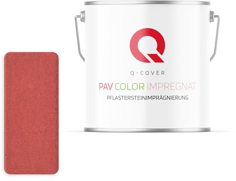 Q-COVER Impregnazione per ciottoli Rosso pomodoro 5 L | Impregnazione colorata | Protettivo per calcestruzzo e mattoni | Interno & Esterno