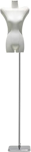 SUNMME Schneiderpuppe, weibliche Büste, Schaufensterpuppe, Torso, höhenverstellbar, Achselzucken, Bekleidungsmodell, Schaufenster, beige, mit Arm + (Beiger Torso)