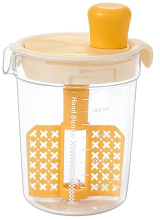 LOVIVER Mélangeur de Vinaigrette Shaker à Vinaigrette pour Éviter les Fuites Tasse de Mélange de Salade Séparateur d'Œufs pour Condiments de Salle à Manger, Jaune