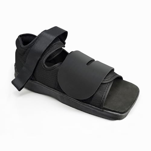 Lixinsunbu - Zapato ortopédico para caminar con puntera rota ligera con correa ajustable, lesiones en el pie, fractura por estrés, esguince, suela dura de sandalia (Male X-Large)