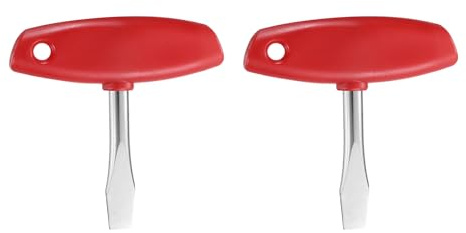 QUARKZMAN 2 Piezas Destornillador de Cabeza Plana en T de 12 Mm con Mango de Plástico para Tornillo Ranurado con Mango en T para Liberación Rápida de Placa de Cámara Trípode Monopié, Rojo