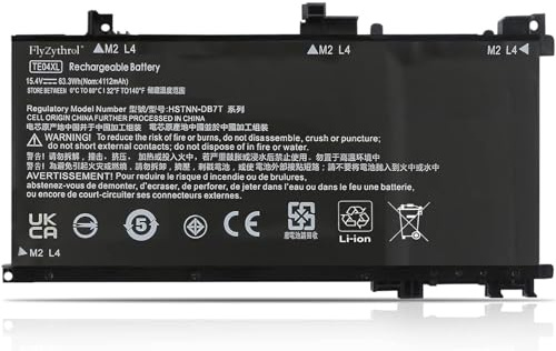 FlyZythrol TE04XL battery Compatible With HP Owmen 15-AX200 15-AX250WM | 15-AX210NR 15-AX243DX 15-AX252NR 15-AX220TX Pavilion 15-BC 15-BC200NB 15-BC251NR 15-BC260NZ 905277-855 TE04061XL 63.3Wh