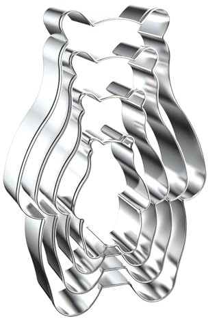 Standing Bear Cookie Cutter Set - 5 inch, 4 inch, 3 inch, 2 inch - 4 Piece Polar/Black Bear Cookie Cutters Shapes Mold - Stainless Steel