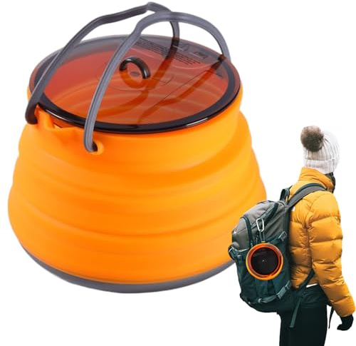 Camp Kettle – Pot de camping pliable | Grande capacité de 1,5 L d'eau bouillante Gadget de cuisine pour voyage, randonnée, randonnée en plein air