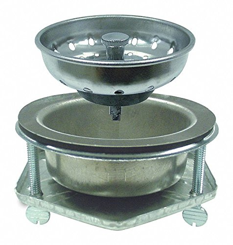 Strainer: 3 in Overall Dia, Ht, 4 1/2 Pipe Stainless Steel, Chrome, 59-2030, 31XJ23