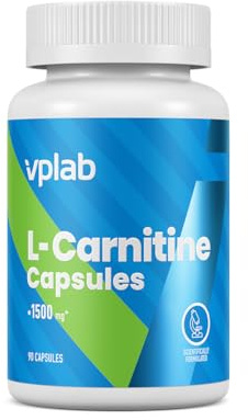 VPLab L-Carnitin 90 Kapseln, 30 Portionen – Hochdosiertes Nahrungsergänzungsmittel zur Unterstützung von Fettstoffwechsel – Für Mehr Energie und Sportlicher Leistungsfähigkeit – L-Carnitine Capsules