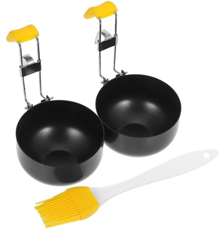 LABRIMP Moldes Redondos para Huevos 2 Piezas de Acero Inoxidable Negro