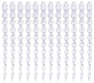 Icicle Ornaments, Christmas Tree Hanging Decoration Xmas Clear Twisted Icicle Pendants Photographic Props Holiday Party Supplies(20cm-undefined)