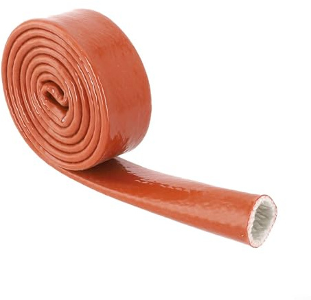 Guaina protettiva in silicone per cavi e tubi, 1,5 m, resistente al fuoco, resistente alle alte temperature, copertura per isolamento termico per tubi, cavi e condutture industriali (20 mm)