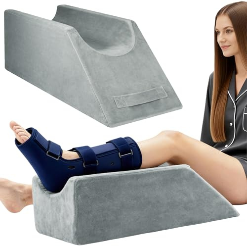 Generisch Beinkissen zum Hochlagern Keilkissen Memory-Schaum Waschbarer Bezug 68x25x22 cm - Venenkissen Beinhochlagerungskissen für Beine & Knie, lindert Schwellungen und Schmerzen