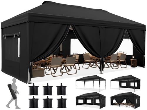 Quictent Faltpavillon 3x6m wasserdicht | Gartenpavillon, mit Seitenwänden, UV-Schutz 50+, Tragetasche inkl, Stahlrahmen, einfacher Aufbau, Wasserdicht UV-beständig