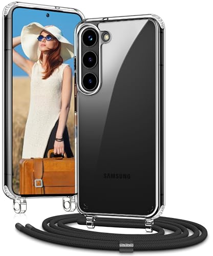 Vaykwo Handykette für Samsung Galaxy S26 5G Hülle mit Band, Schwarz | Necklace Handyhülle, Transparente Case zum Umhängen mit Kameraschutz und Bildschirmschutz,