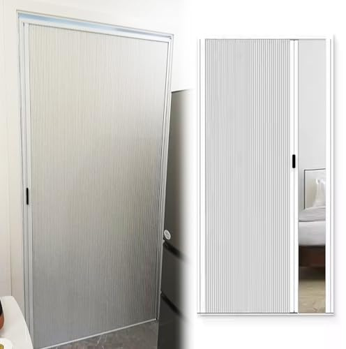 Puerta de acordeón, Puerta Plegable Tipo acordeón de Panal de Abeja Alta, 75 x 210 cm | Puerta de acordeón Interior/Exterior sin taladros | Diseño Blanco Que Ahorra Espacio para un fácil Acc