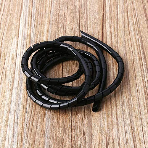 Tbest Avvolgicavo a Spirale 6 Mm X 5 M – Cavo per PC TV – La Gestione Flessibile del Cavo in PVC Protegge e Nasconde i Cavi Disordinati