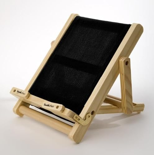 ERROR:#N/A Bookchair (Medium) Schwarz - Buchständer aus Holz - Leseständer für Bücher, E-Reader und Tablets - Lesehilfe und Tablethalter