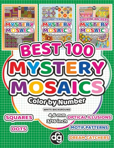 BEST 100 Optical Illusions, Motif Patterns and Dream Catchers Mystery Mosaic Color by Number for Adults & Teens: Designs Quest Coloring Art with Pixel ... (Best 100 | Mystery Mosaic Color By Number)