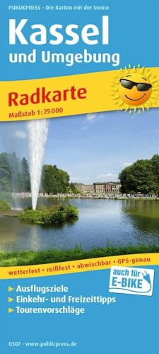 Publicpress Radkarte Kassel und Umgebung 1:75.000: Radkarte mit Ausflugszielen, Einkehr- & Freizeittipps, wetterfest, reissfest, abwischbar, GPS-genau. 1:75000 (Radkarte: RK)