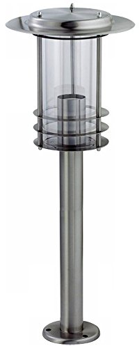 Grafner XL Edelstahl Wegeleuchte mit E27 Fassung, Höhe: 80 cm, Wegleuchte Weglampe Gartenlampe Gartenleuchte Standlampe Außenstandleuchte Pollerleuchte