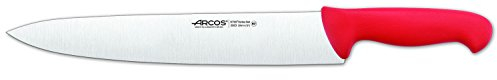 Arcos Serie 2900 - Coltello da Chef Coltello da Cucina - Lama Acciaio Inossidabile Nitrum 300 mm - Manico Polipropilene Colore Rosso