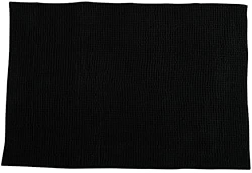 MSV Badmatta badmatta duschmatta Chenille hög lugg badmatta 60 x 90 cm – svart