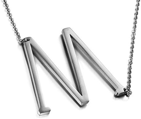MOMOL Sideways Initial Necklace for Women Large Letters Pendant Necklaces