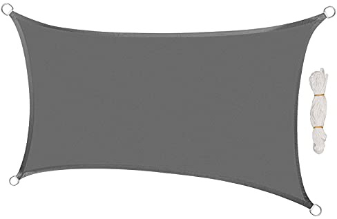 Laneetal Vela Ombreggiante Idrorepellente, Telo Parasole in HDPE Anti UV 95% Protezione Tenda da Sole per Esterno, Tenda Parasole Rettangolare,Quadrato per Giardino, Balcone, Piscina