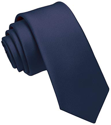 JEMYGINS Corbata de Hombre Ajustada de Color Sólido a Rayas Diagonales 6 cm de Ancho azul marino