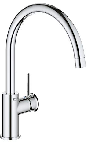 GROHE BauClassic - Spültischarmatur (Einlochmontage, langlebige Oberfläche, Schwenkbereich 360°), chrom, 31535001