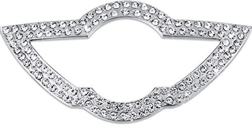 Bling Bling Auto Lenkrad Dekoration Innenzubehör Diamant Aufkleber Lenkrad Logo Strass DIY Lenkrad Abziehbilder Abdeckung für Auto Dekoration (Kompatibel mit Mini Cooper)