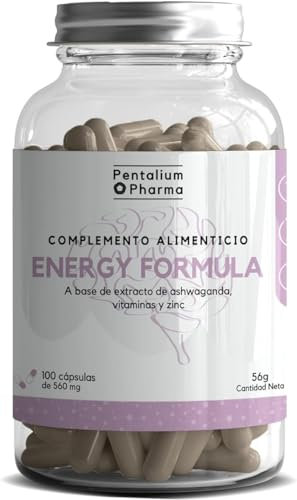 Energy Formula - Cápsulas de Ashwagandha | 100 cápsulas - 56 g | extracto de raíz de Withania somnifera L. + Vitaminas del grupo B para Energía, Estrés, Estado de ánimo y Memoria