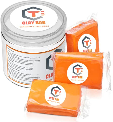 Fox·Bunny 3 Stück Knetbar für Auto, 300 g Lehm mit Aufbewahrungsbox, Clay Bar Autoreinigung für Fahrzeuge, Fenster, Spiegel, Glasreinigung, Blau