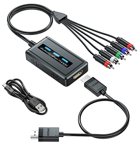 PARUIEN HDMI zu Component-Konverter / YPbPr, Skalierer mit Audio, unterstützt DVD/PS3/PS4/TV-Stick