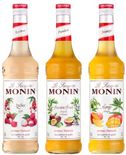 Lot sirops exotiques - 3x70cL Litchi, Fruit de la passion, Mangue