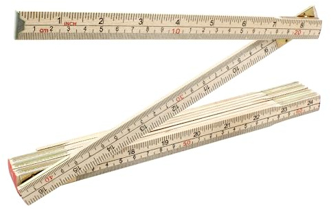 LifCratms Folding Wood Ruler, 6.6 Feet 2 Meters Wooden Foldable Ruler Double Sided with Inch and Metric Measurements for Carpenter Engineers Woodworking DIY Craft