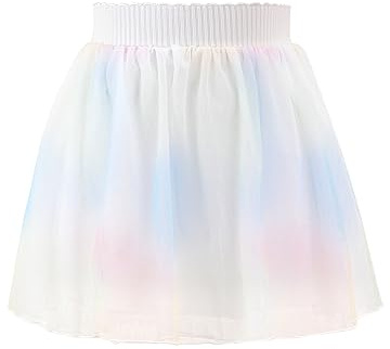 Bezioner Tutu Niña Bordado Falda Tul 4 Capas con Forro Falda Corta con Cintura Elástica for 1-10 Años