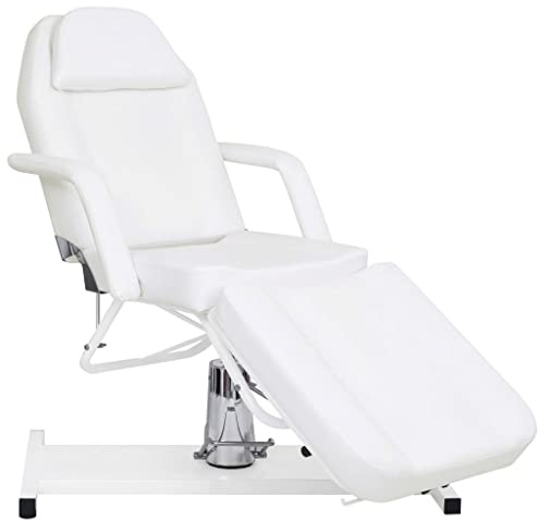 vidaXL Massagetisch Kosmetikliege Massageliege Kosmetikstuhl Beautyliege Therapieliege Massagebank Behandlungsliege Weiß 180x62x(87-112) cm