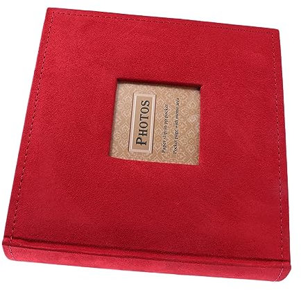 IMIKEYA 1stück Fotoalbum Für Junge Mädchen Einsteckalbum Seiten Rot Für Reisen Abschlüsse Und Familienfotos Für Kreative Gestaltungen