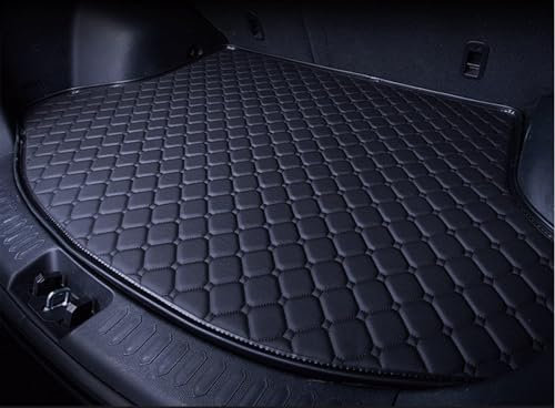 Kofferraummatte für Cupra Formentor 2021-2023,Kofferraummatte aus Leder,Kofferraumwanne Autoschutzinnenraum Hohe Seite,Black-A