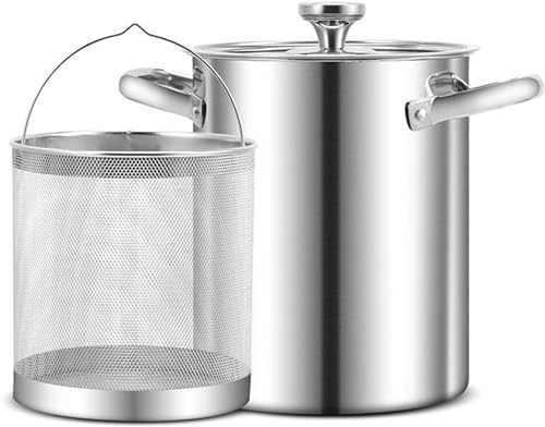 WQZStar Asparagus Pot 304 Stainless Steel Vegetable Pasta Steamer Cooker with Basket and Lid, Oil Deep Fry Pan for Home Kitchen Restaurant Cooking Tool (4L)