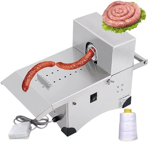 forplubossmmp Legatrice per Salsicce per Hot Dog Corda Automatica per Annodare Salsicce Insaccatrici per Salsicce A Lunghezza Regolabile \Utensili per Robot da Cucina per Uso CommercialeCon Pedale