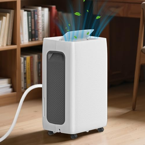 Ansobea Deshumidificador automático de 26 l/día, deshumidificador eléctrico con temporizador de 24 H, modo de sueño, función de descongelación, moho, deshumidificador pequeño, para dormitorio, baño,