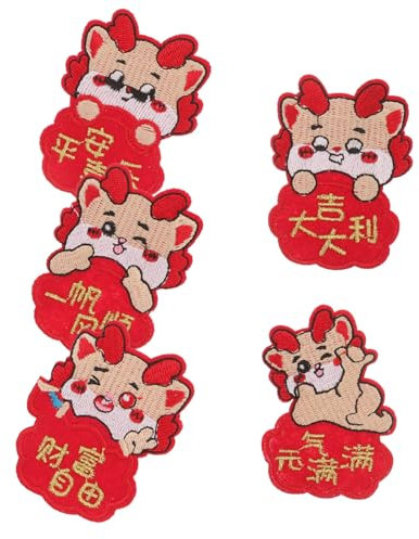 PHENOFICE 5stücke Dragon Design Stickereipatches Hochwertige Aufnäher Für Kleidung Langlebig Und Vielseitig Einsetzbar Zum Reparieren Und Dekorieren Von Jacken Und Textilien