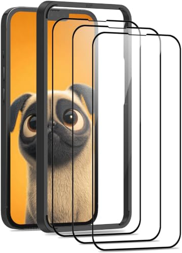 Beukei Panzer Schutz Glas für iPhone 13/13 Pro/ 14 mit Installationsrahmen, 3 Stück Schutzfolie, Panzer schutzglas[HD Glas Displayschutz][9H Härte][Anti-Kratzen] Glass