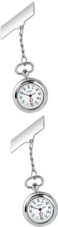 WRITWAA 2stücke Pflegebrosche Mit Fob-Uhr Für Und Ärzte Elegantes Design Für Medizinisches Personal Silberfarbene Tascheuhr