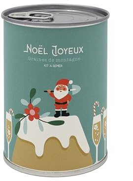 Mauvaises Graines - Cadeau Noël - Kit de Plantes à Semer en Boîte - Kit de Culture à Offrir comme Cadeau Noël Original Amis Famille - Ultra Simple à Utiliser - 100% Fabriqué en France (Noël Joyeux)