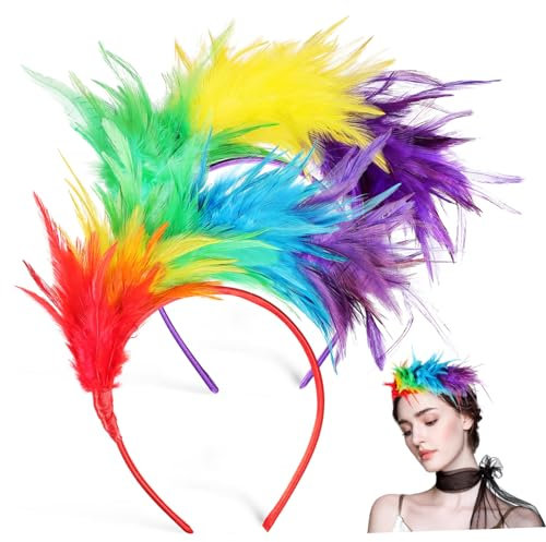VALICLUD 2stücke Feder-stirnbänder Für Damen Party Stirnbänder Vintage-stirnband Feder-fascinator Karneval-haarreifen Bühnenauftritt Festival Haaraccessoires