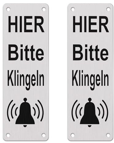 Targhetta per campanello autoadesiva, 2 pezzi, resistente alle intemperie (15 x 5 cm)