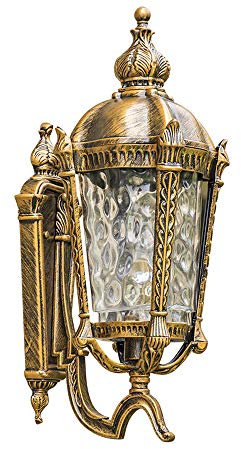 Lampada a muro , Lampada da parete rustica for esterni, lanterna da parete esterna impermeabile IP65 tradizionale paralume in vetro Victoria, applique da parete E27 E-dison for patio, giardino, patio,